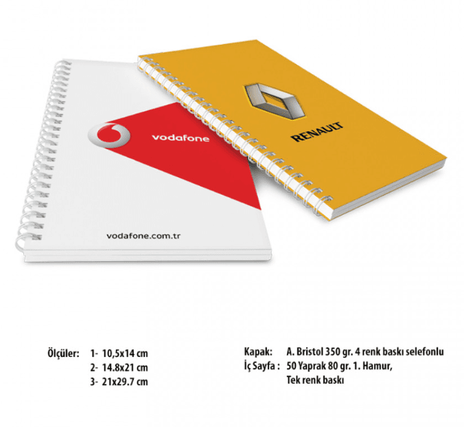 BK-03-2129 Yandan Spiralli Karton Defter