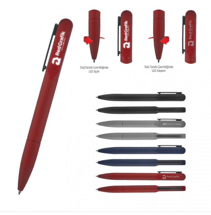 1250 Ledli Metal Tükenmez Kalem