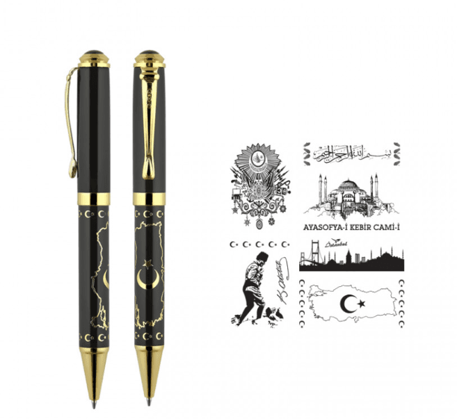 685-T Kabartma Figürlü Metal Tükenmez Kalem