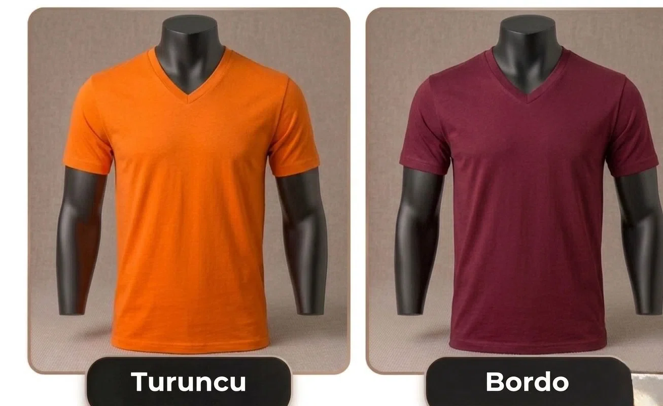 V Yaka T-Shirt Ürün Seçeneği 05