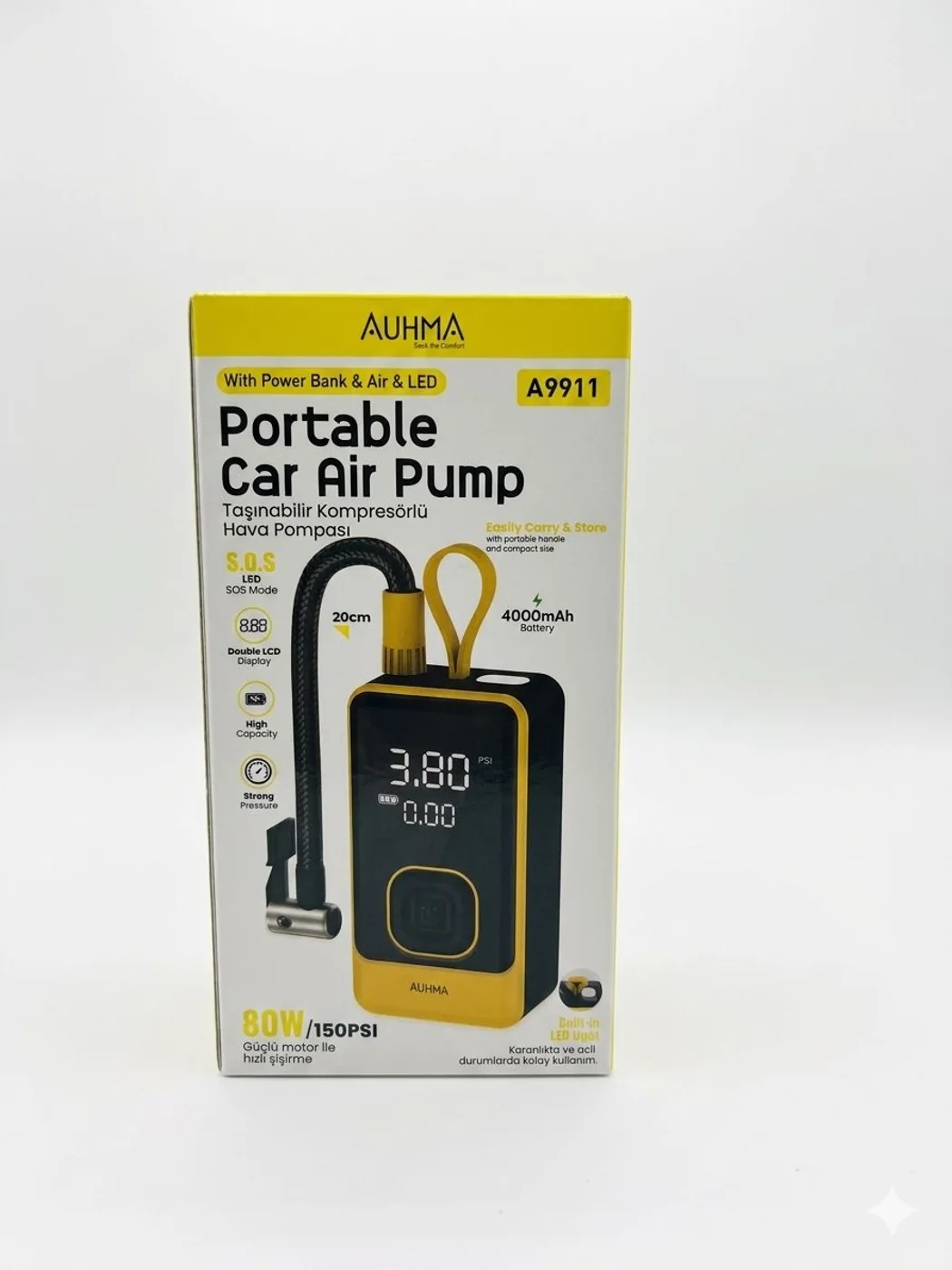 Auhma A7733 150PSI 4000 mAh Taşınabilir Hava Pompasi