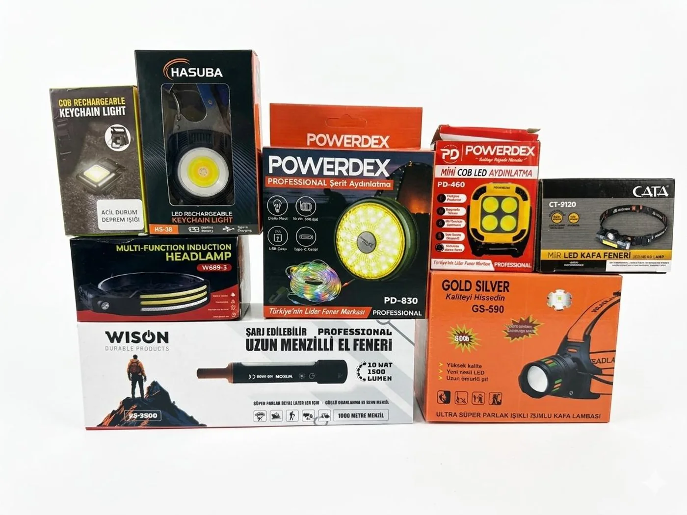Powerdex Wison Gold Silver Kamp Feneri Ve Bas Lambasi Seti