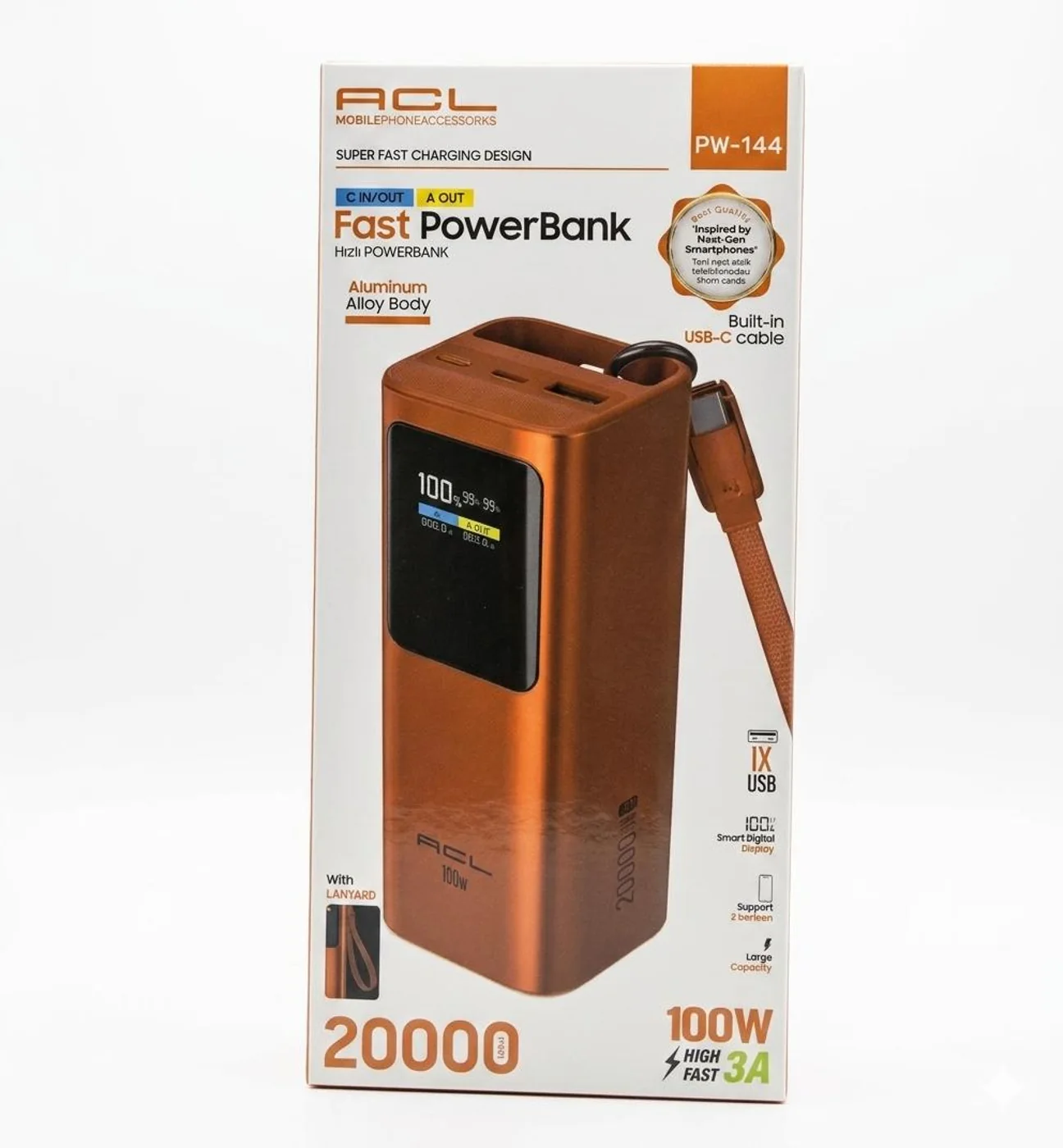 Acl PW144 20000 mAh 100W Hızlı Şarj Powerbank
